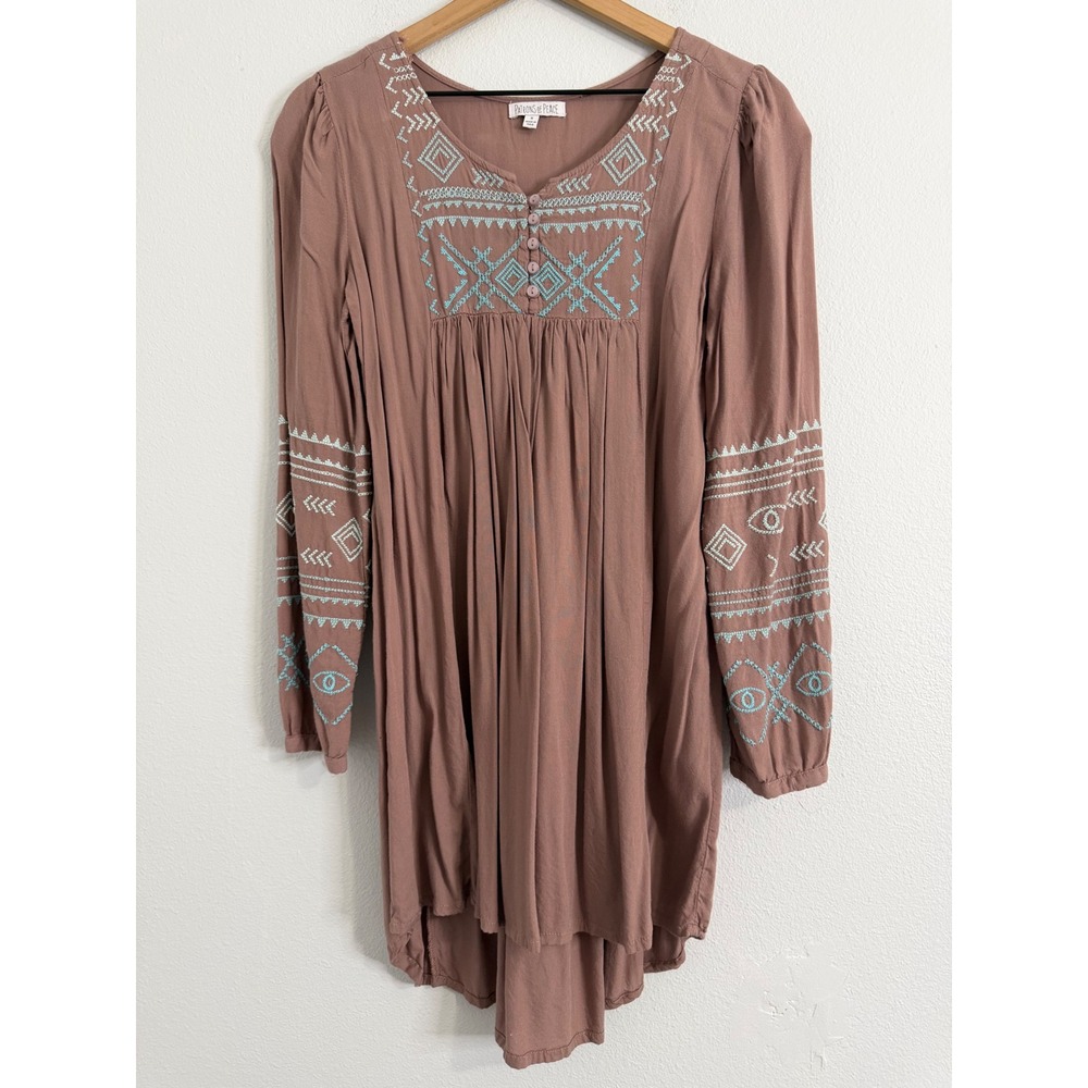 Patrons of Peace - Boho Embroidered High Low Dress Women's Size Small Boho Style
